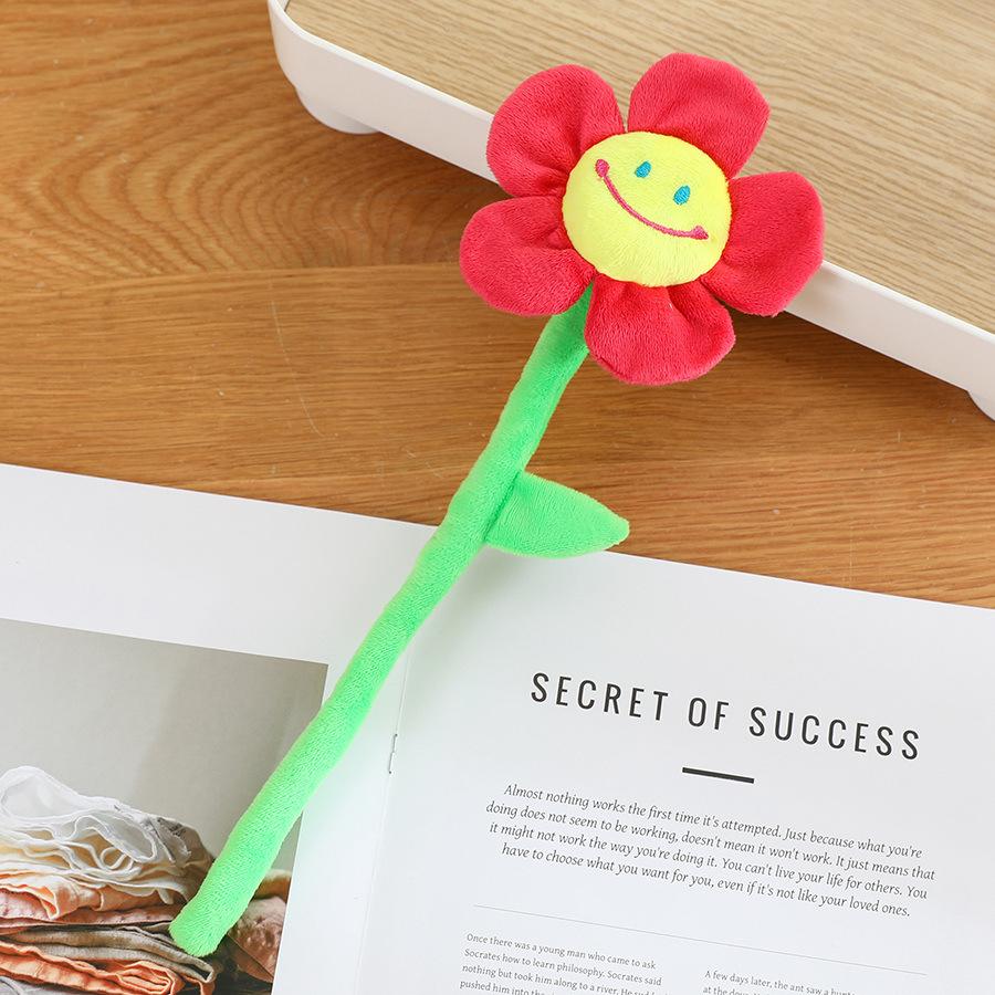 Creative smiley face sun flower plush toy rose fabric bouquet curtain flower buckle flower shooting prop decoration