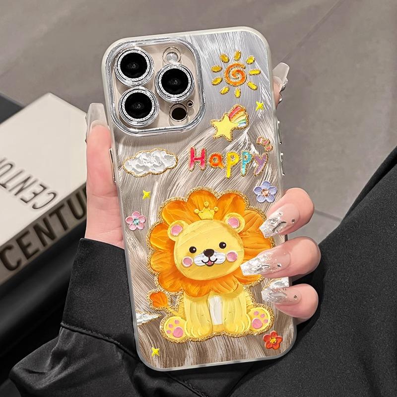 Women's feather yarn Apple 16promax mobile phone case 15pro niche 14plus advanced sense 13 all-inclusive soft case 12