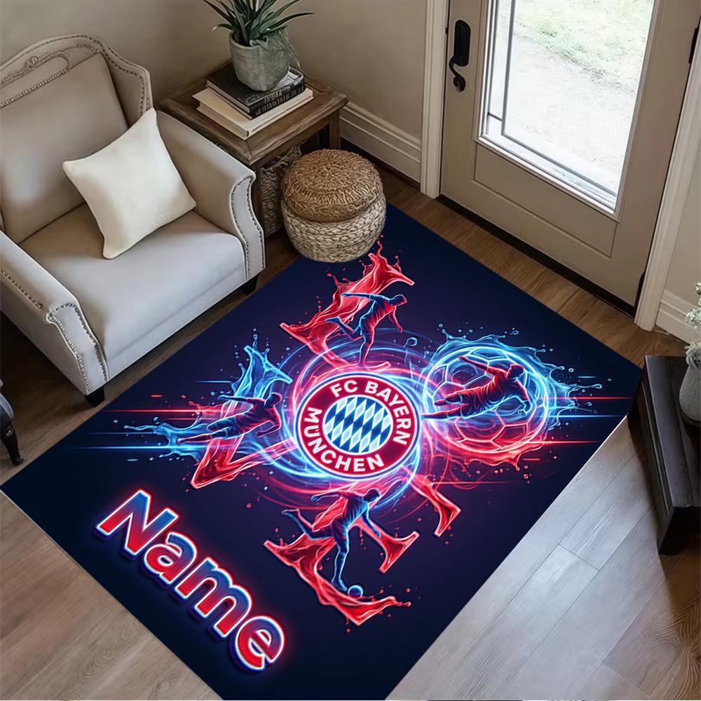 Bayern Munich Crest Area Rug Design for Decorate Room Dormitory Hallway Foyer Anti-slip Rug Decorate Offices Perfect Gift for Friends & Family