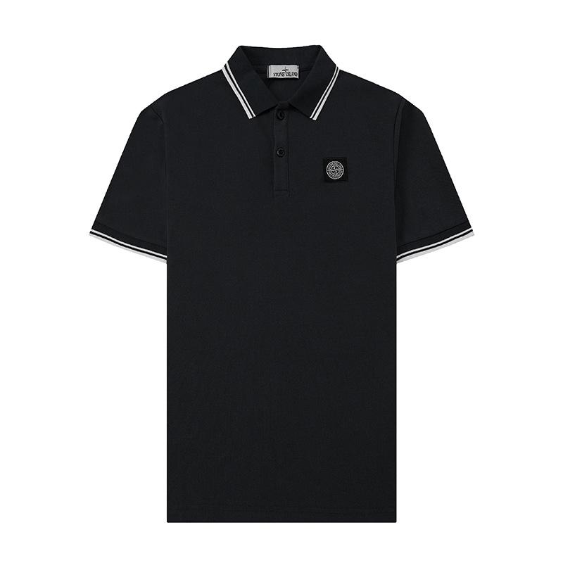 Pickerr STONE Zomer Klassiek Heren Poloshirt met Kleine Logo Borduring, Zakelijk Casual, Losvallende Pasvorm, T-shirt met Korte Mouwen. XL