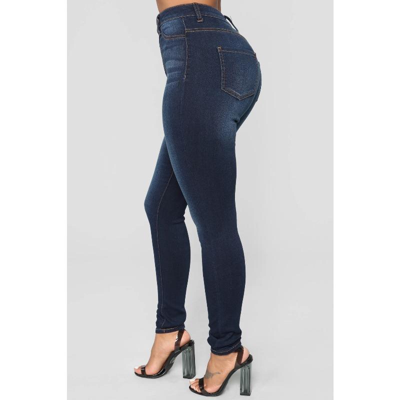 Women's High-waisted Stretch Hip-lifting Denim Pencil Pants Slim-fit Trousers