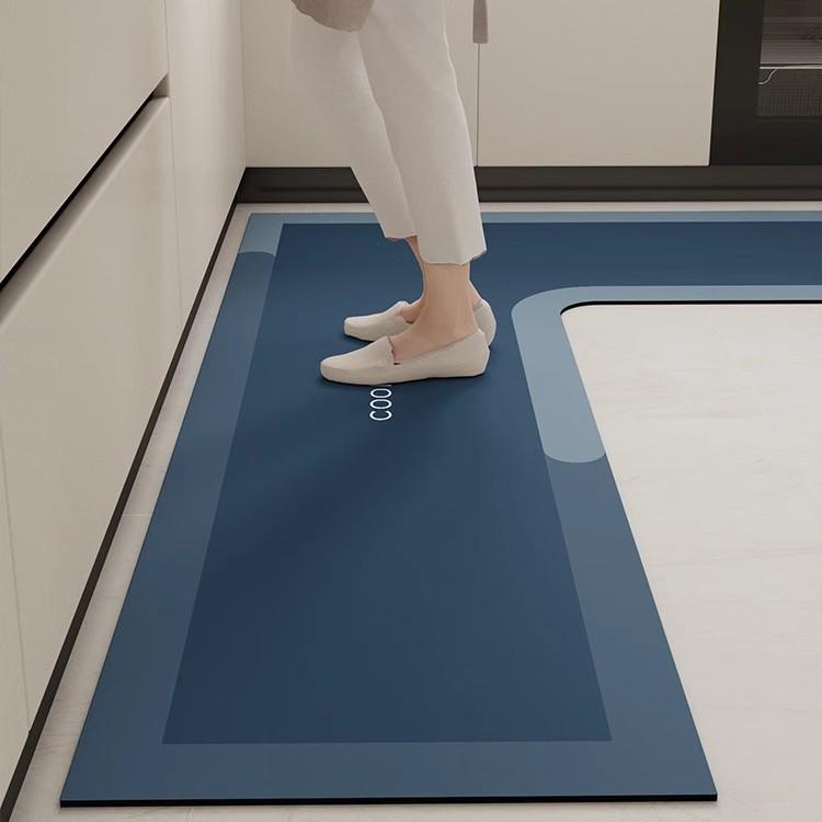 Premium L-shaped Kitchen Mats: Dirt-Resistant, Easy-Care, Quick-Dry Diatom Mud for Absorbing Water & Oil