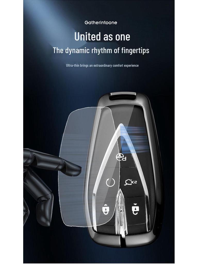 Changan Qiyuan A05/A06/A07 Remote Key Cover: Metal Shell with Leather Snap Button for Q05 125MAX