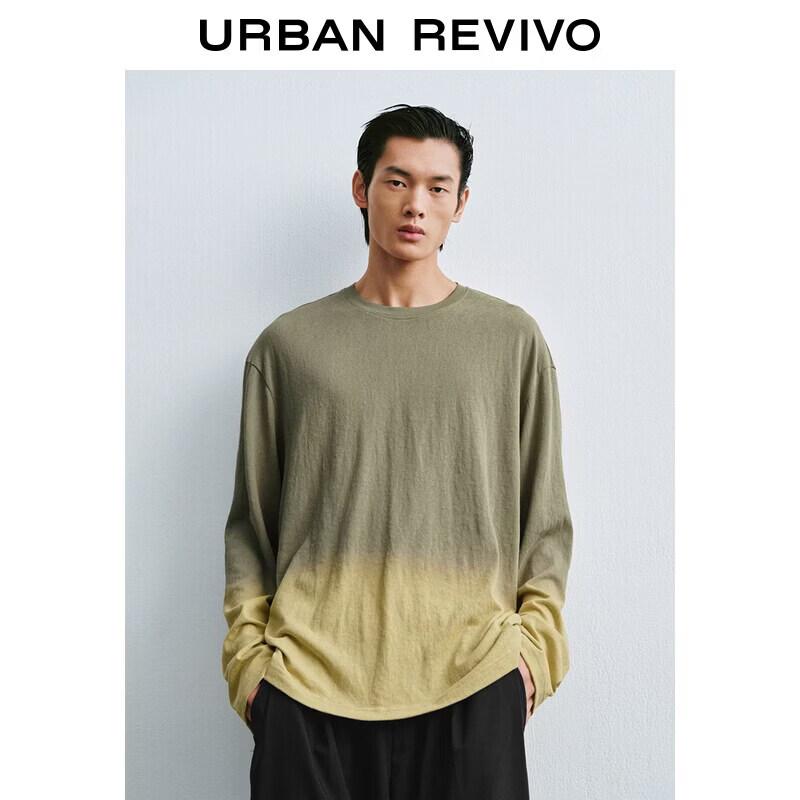 UR2026 Men s Tie-Dye Colorblock Long Sleeve T-Shirt S