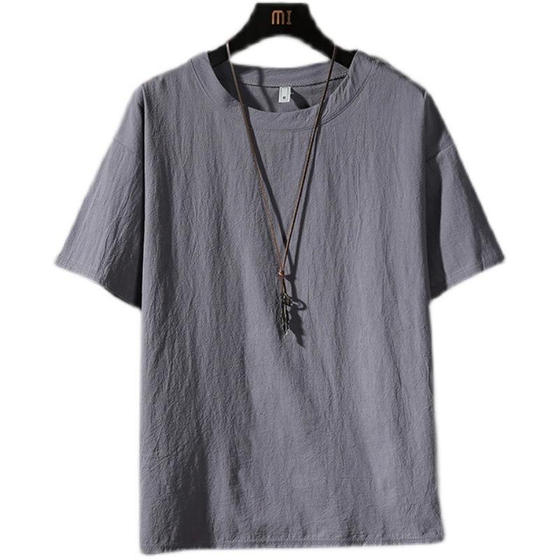 Summer Short-sleeved T-shirt Men's Solid Color Men's Loose Casual Half-sleeved Bottoming Shirt T-shirt Men