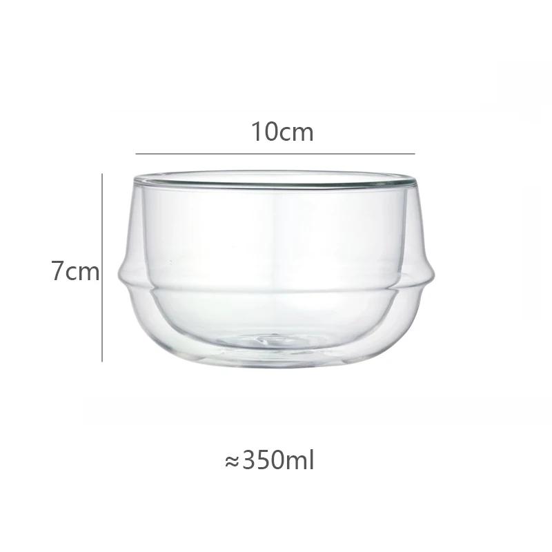 Двойная стенка Суповая миска Термостойкое стекло Десертная миска Завтрак Йогурт Овсянка Салатница Посуда Форма Сатурна 350/550мл
