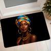 1pc African Style Character Flannel Mat Entrance Hall Bathroom Anti-Slip Water-Absorbing Foot Mat Home Decoration Floor Mat