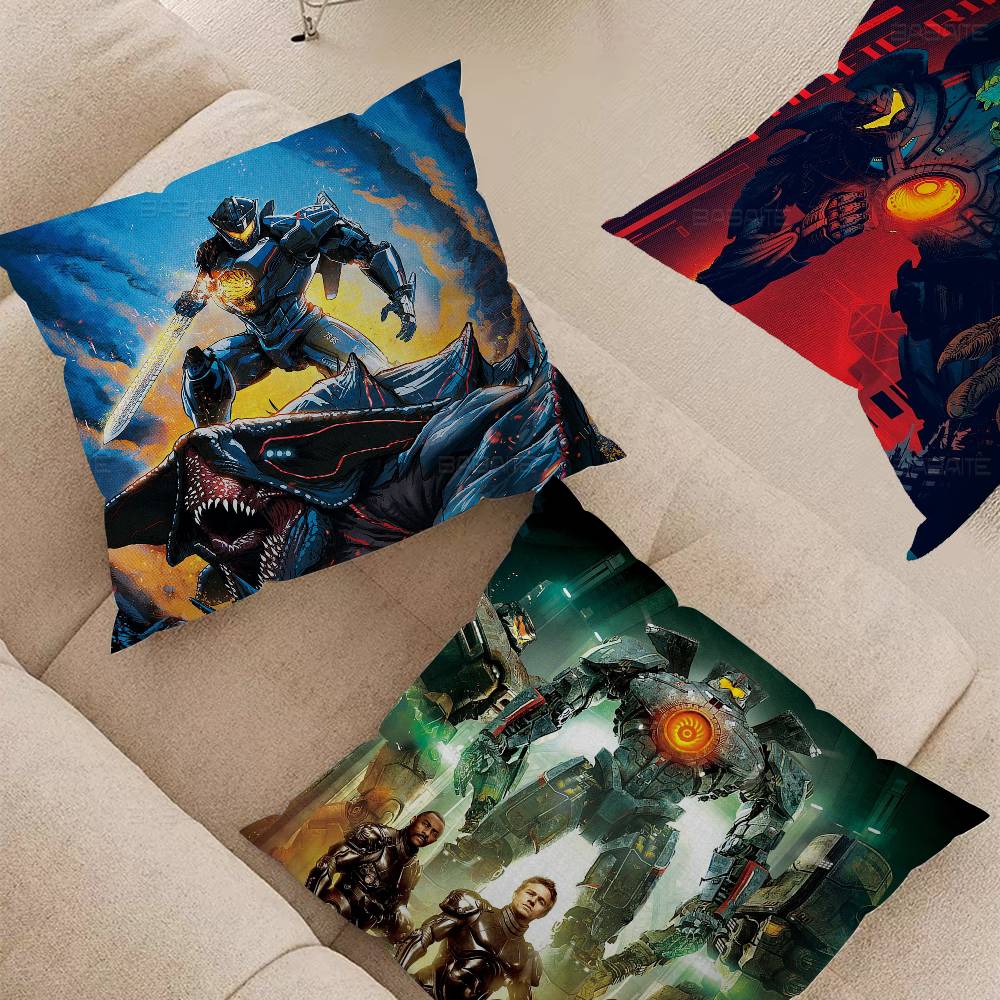 Movie P-Pacific Rims Pillow Covers Cartoon Sofa Decorative Home Double-sided Printing Short Plush Cute Cushion Cover