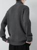 Men's Striped High Neck Knit Sweater - Thick, Loose, Solid Color Winter Base Layer