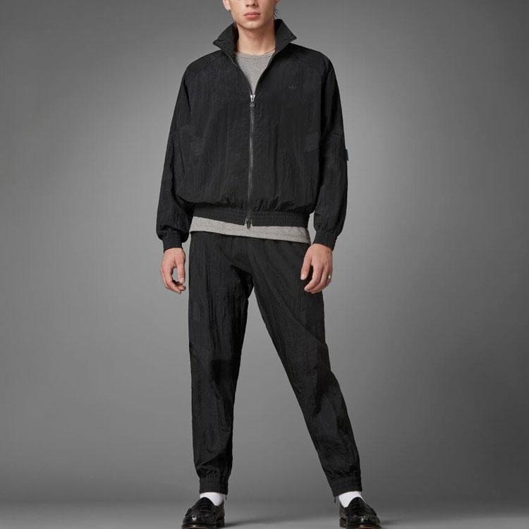 adidas Oryginalne Jednokolorowe Spodnie Dresowe Trefoil Z Elastycznym Pasem Męskie Czarne HD2244