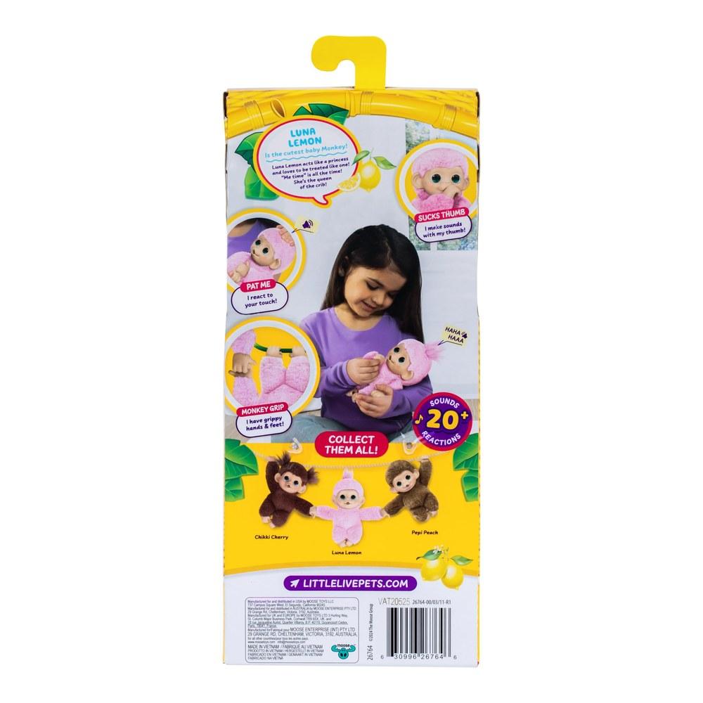 Little Live Pets Baby Monkey Mini Luna Lemon Interactive Pet Toy