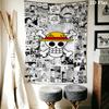 One Piece Straw Hat Pirates Wall Tapestry Aesthetic Wall Hanging Printed Fabric Blanket Decorative Tapestries For Bedroom Living Room Home Decor