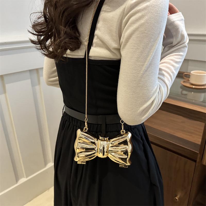 New Acrylic Bag Glossy Pearl Flower Bag Bow Mini Coin Key Lipstick Bag Crossbody Bag