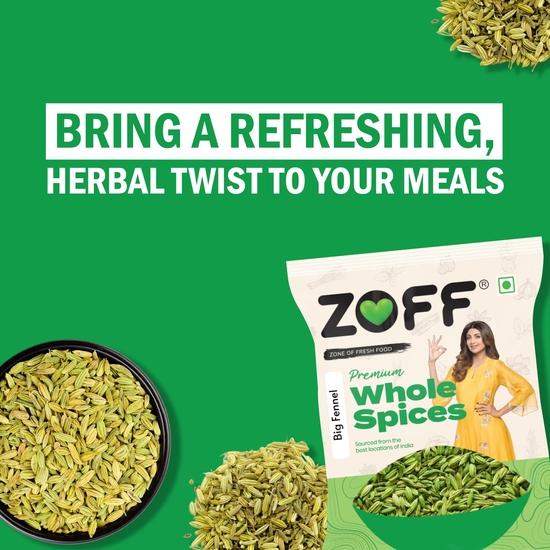 ZOFF Big Fennel Whole | Saunf | Net Weight 100Gm