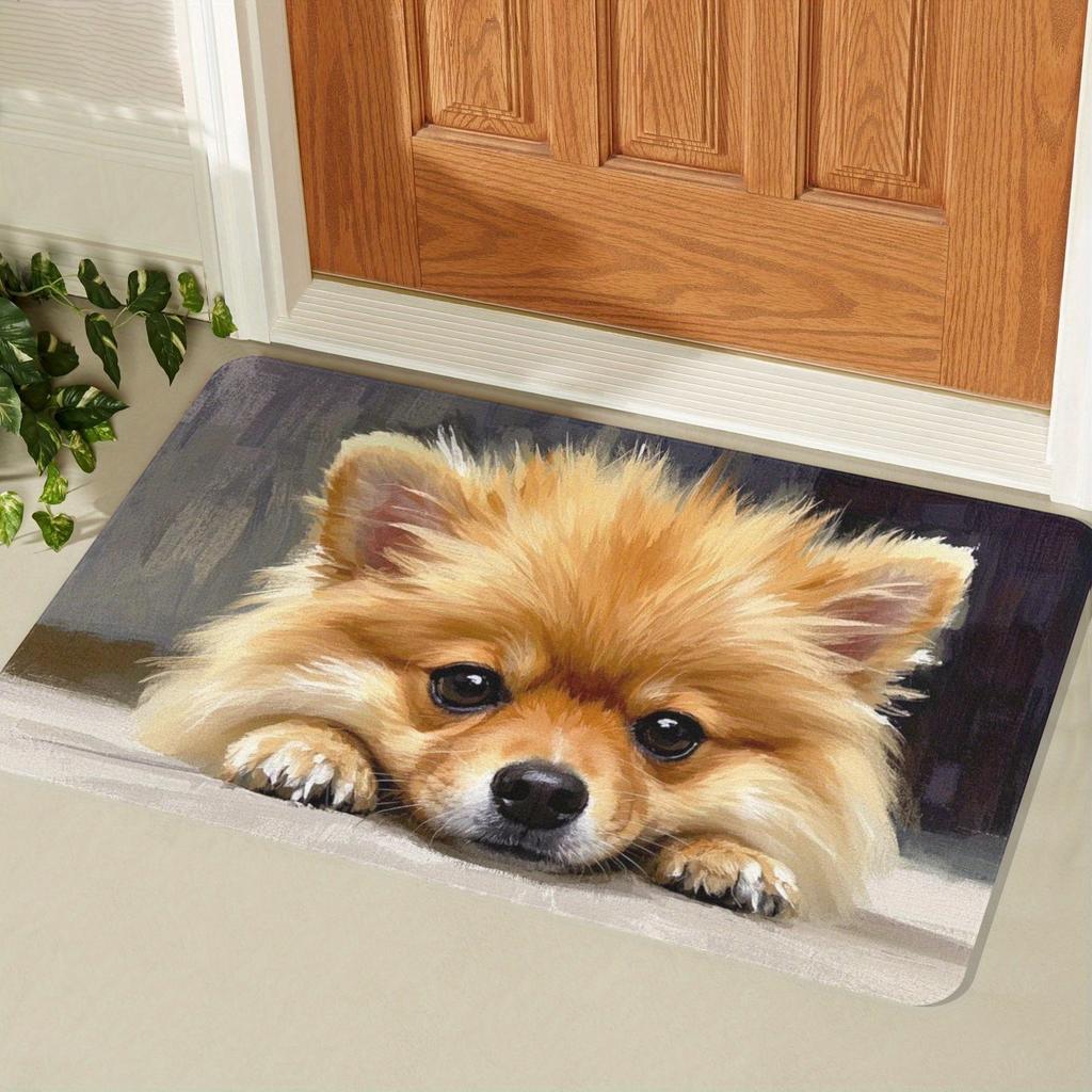 1Pcs Dog Pattern Floor Mat Modern Kitchen polyester Rug Non-Slip Colorful Indoor Carpet, For Home Bathroom Bedroom Living Room Decor