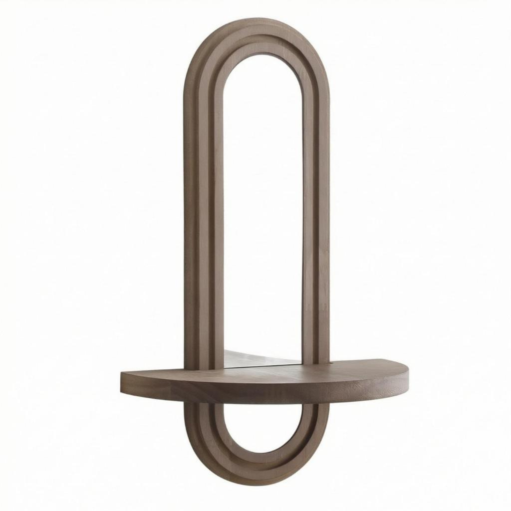 Arched Wall Mirror with Shelf Elegant Framed Functional