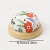 1pc Floral Design DIY Sewing Pin Cushion, Craft Cloth Pin Holder with Wood Base, Colorful Needle Organizer for Hand Sewing