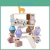 Wooden Animal Stacking Toy With Water Based Paint For Child Development And Parent Child Interaction
