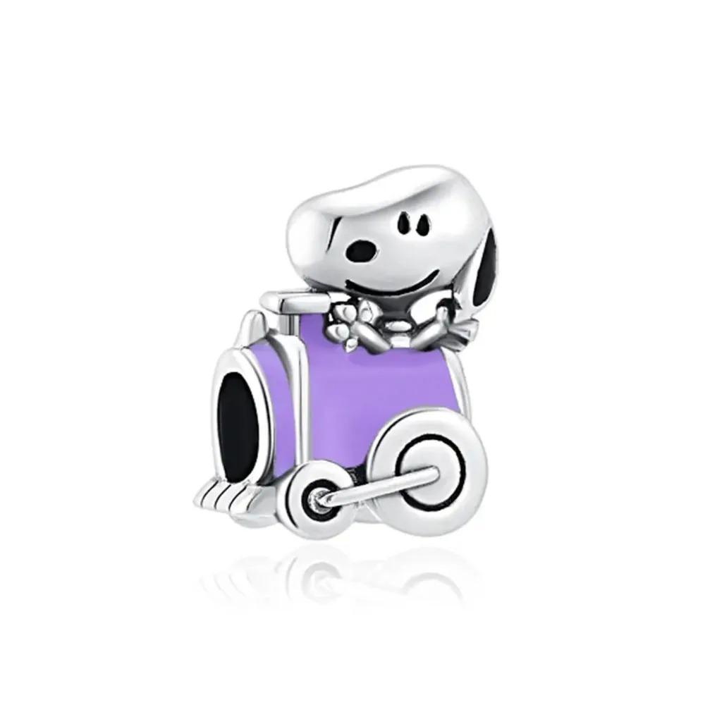 

New 925 Silver Car Flower Basket Dog Bead Pendant for European Bracelet DIY Exquisite Jewelry Handmade Gift