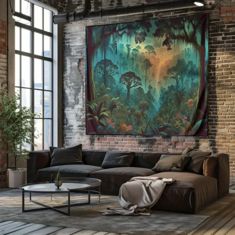 Tropical Rainforest Tapestry Bedroom Art Decor Fabric Wall Hanging