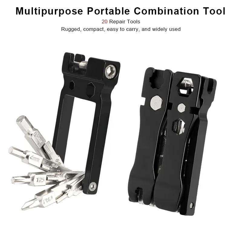 

1/2Pcs Foldable Bicycle Hex Spoke Wrench Multi Function Repair Tool Kit MTB Chain Cutter Screwdriver Mountain Road Cycle Bike Black