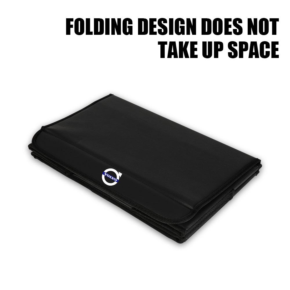 1PCS Car Trunk Storage Box PU Leather Foldable Car Storage Box For Volvo Rdesign Xc60 Xc90 V40 V60 S60 V90 S80 C40 XC40 V70 XC70 UE5