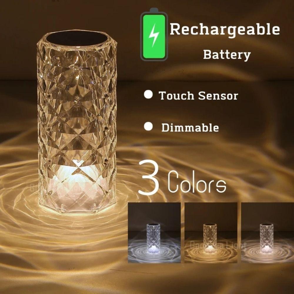 Remote Control Crystal Rose Table Lamp 16 Color Aesthetic Lights Projector Night Light  Home