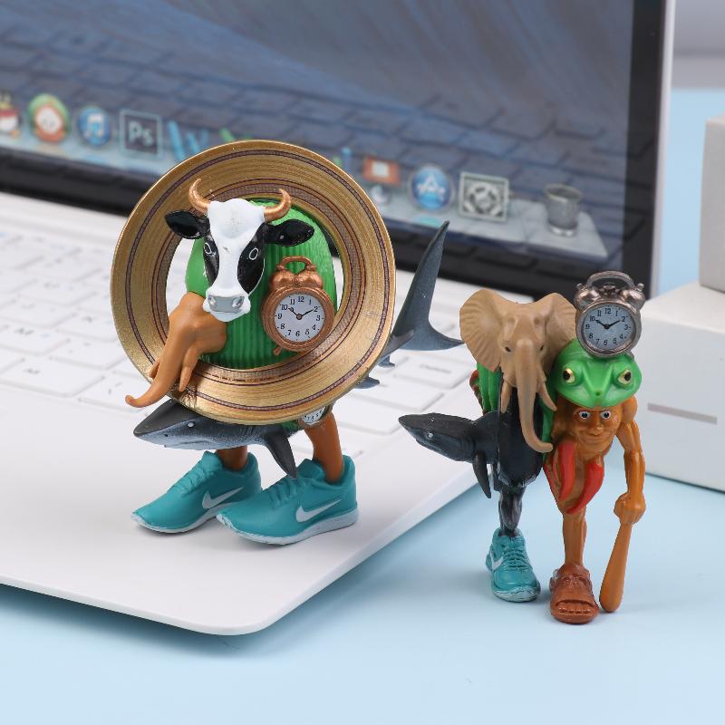 1Pcs Cartoon Ornament Toys Tung Tung Tung Sahur Tralalero Tralala Italian Brainrot Monster Fusion Edition Anime Action Figure