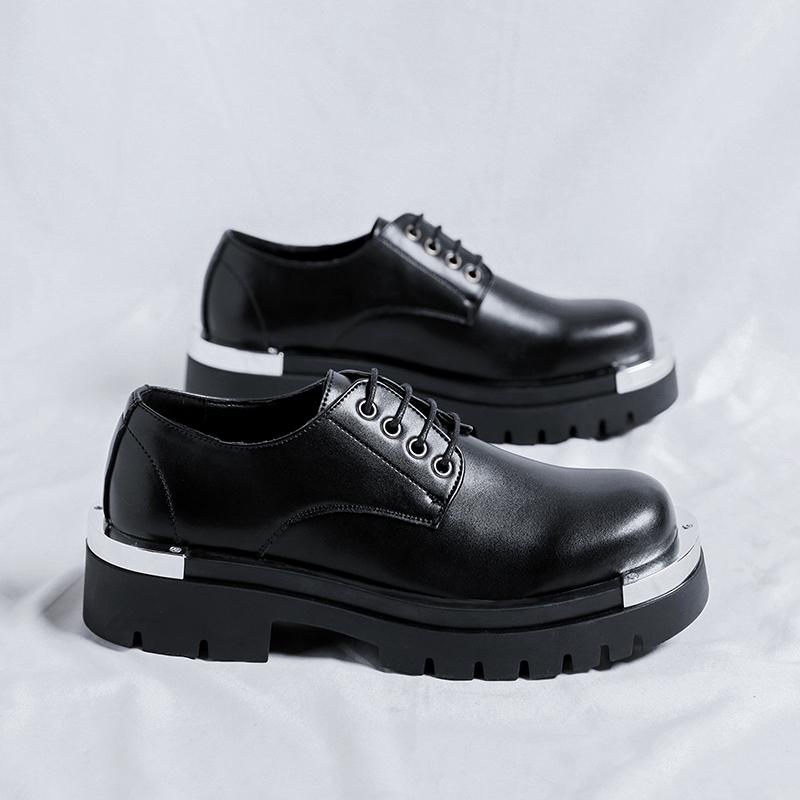 

Модная кожаная обувь для мужчин, из натуральной кожи, больших размеров, дизайнерская, высокого качества, формальная, на платформе, повседневная, модная, для бизнеса 44 чёрный