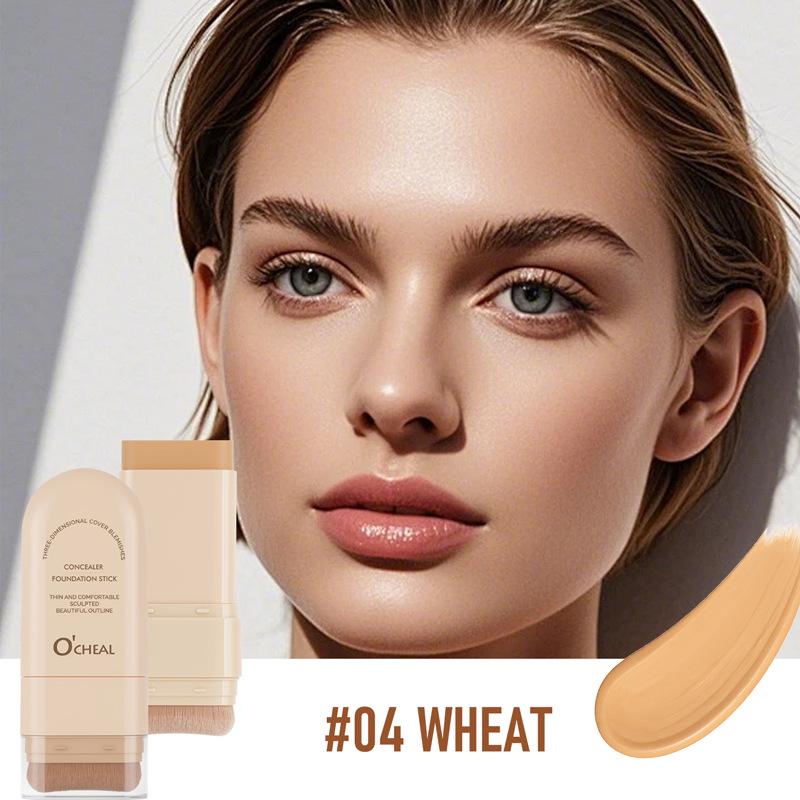 Ocheal Ou Qian Ya Long-lasting Natural Concealer Foundation Cream with Brush 20g