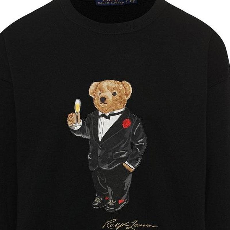 Polo Ralph Lauren Bear Graphic Crewneck Long Sleeve Sweatshirt Women sweatshirt Black 211782886-001