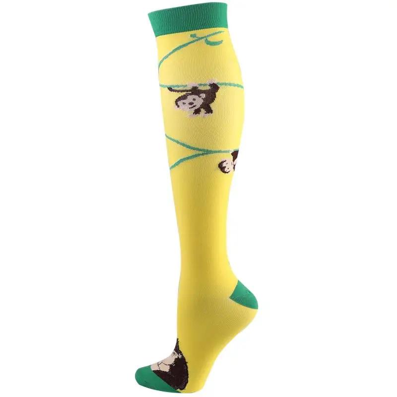 Neue Kompressionssocken für Leggings Atmungsaktiv Laufen Radfahren Druck Fußball Socke für Erwachsene Koreanische Edition Netzwerk-Drucksocken