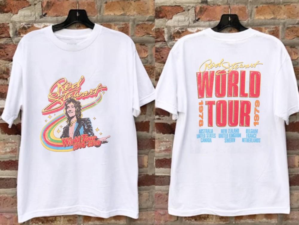 VINTAGE ROD STEWART RAINBOW TOUR  WHITE Shirt S-5XL Unisex T-Shirt S