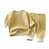Children's Warmth Set with Thick Velvet for Autumn and Winter, New Baby Underwear, Mid Autumn Clothes, Autumn Pants, Children's Set