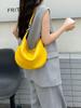 2025 Women's Dumpling Bag: New Korean Cowhide, Simple, Versatile, Large-Capacity, Crossbody & Underarm Style