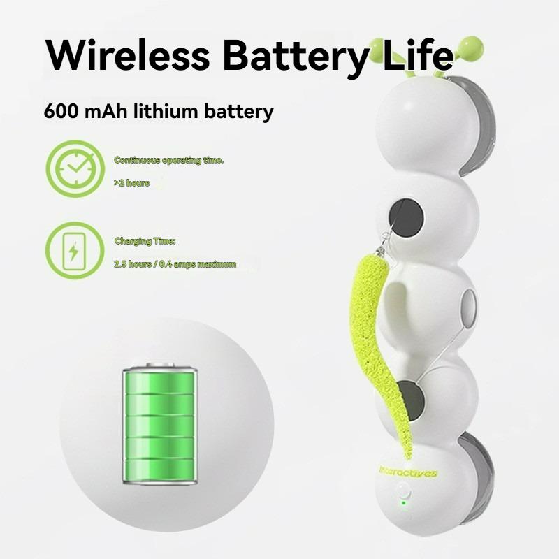 Electric cat teasing toy in the shape of a caterpillar, smart self-entertaining and boredom-relieving gadget, cat teasing stick