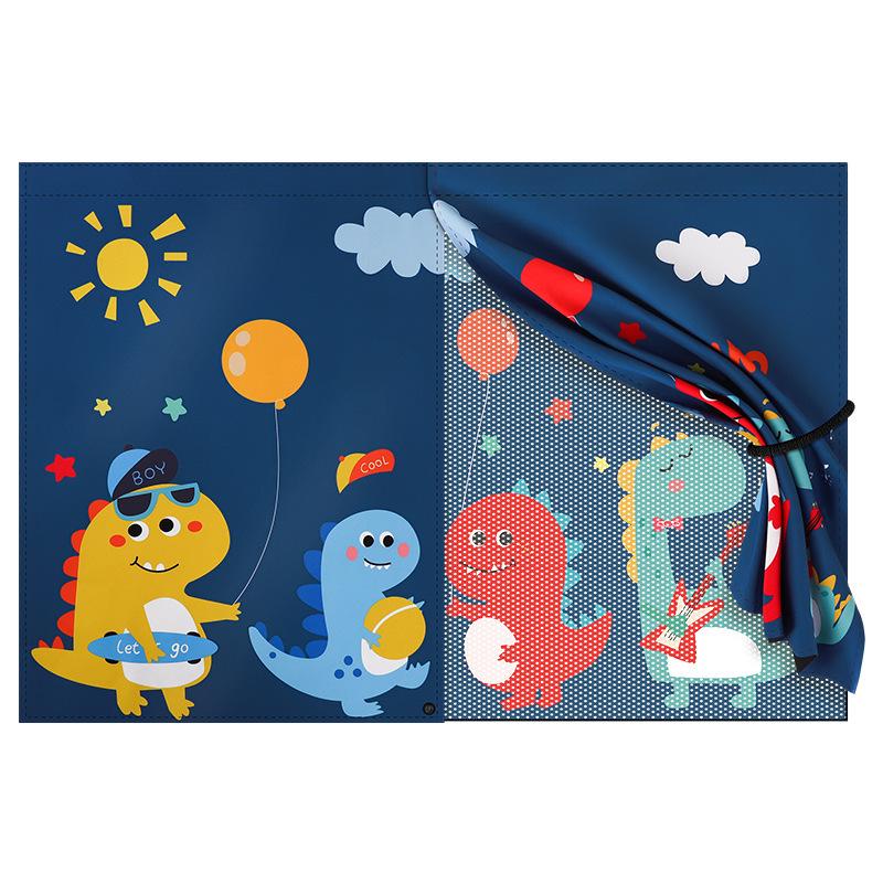 Magnetic Double Layer Dinosaur Sunshade: Child's Car Window Curtain for Sun Protection and Privacy