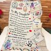 To My Daughter from Mom Envelope Fleece Blanket Customizable Patterns The Best Gift for Mothers Day New