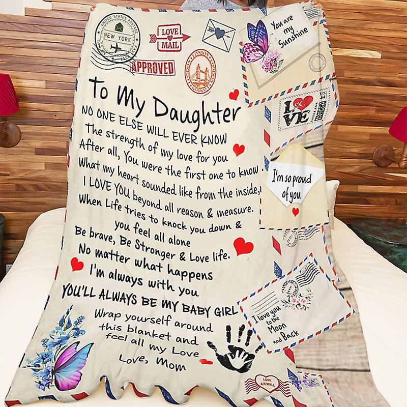 To My Daughter from Mom Envelope Fleece Blanket Customizable Patterns The Best Gift for Mothers Day New
