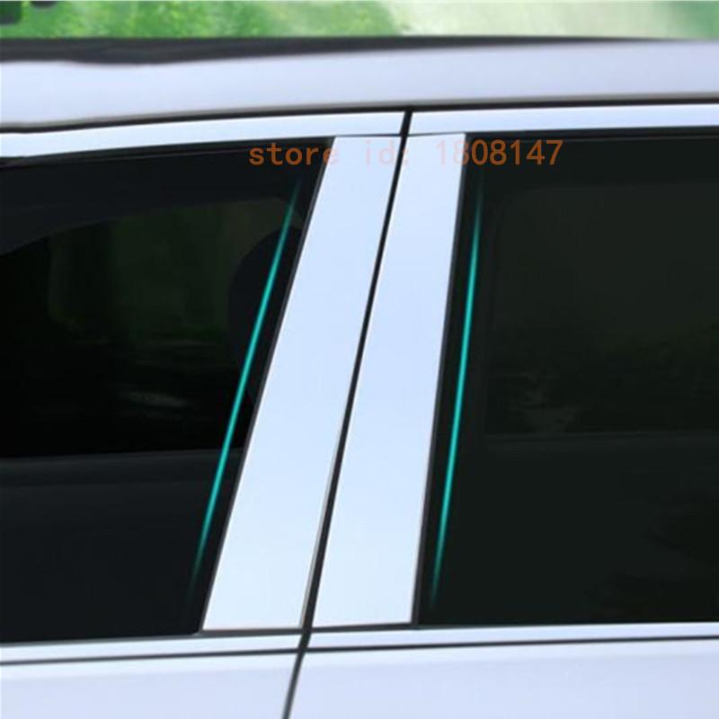 Car Sticks Stainless Steel For Subaru Outback 2015 2016 2017 2018   Garnish Pillar Window Middle Strip Trim Cover 10PCs