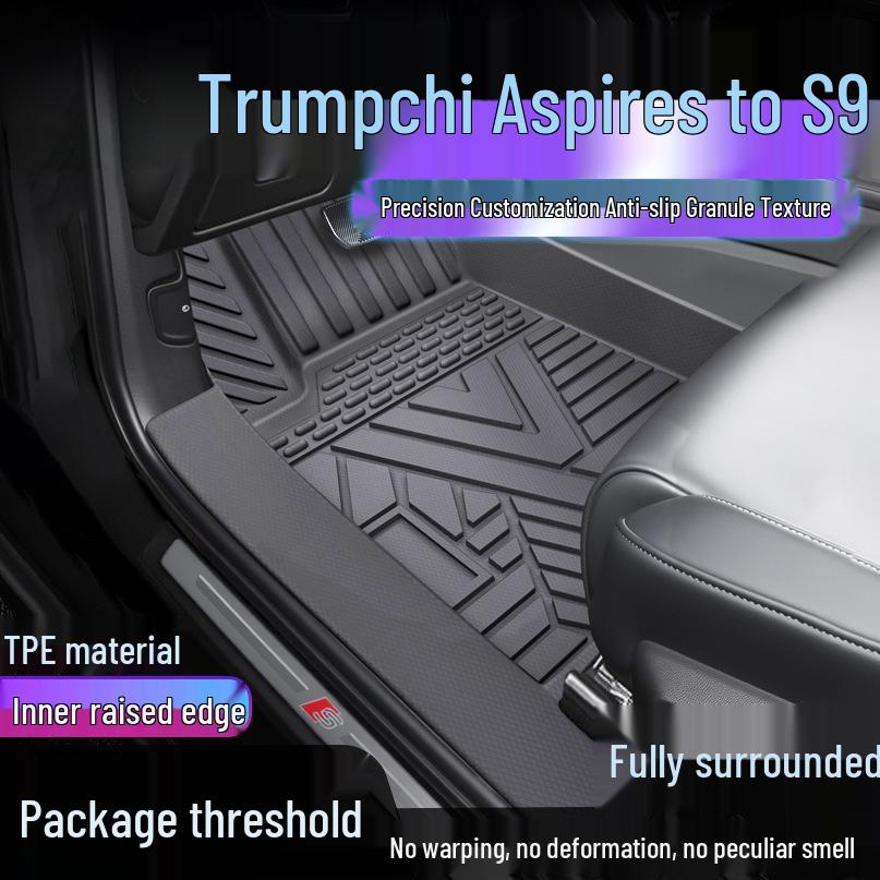 

Trumpchi Xiangwang S9 TPE Floor Mats: Waterproof, Full-Coverage, Anti-Dirt Carpet & Door Sill Protection. Single Upgrade: TPE Mats