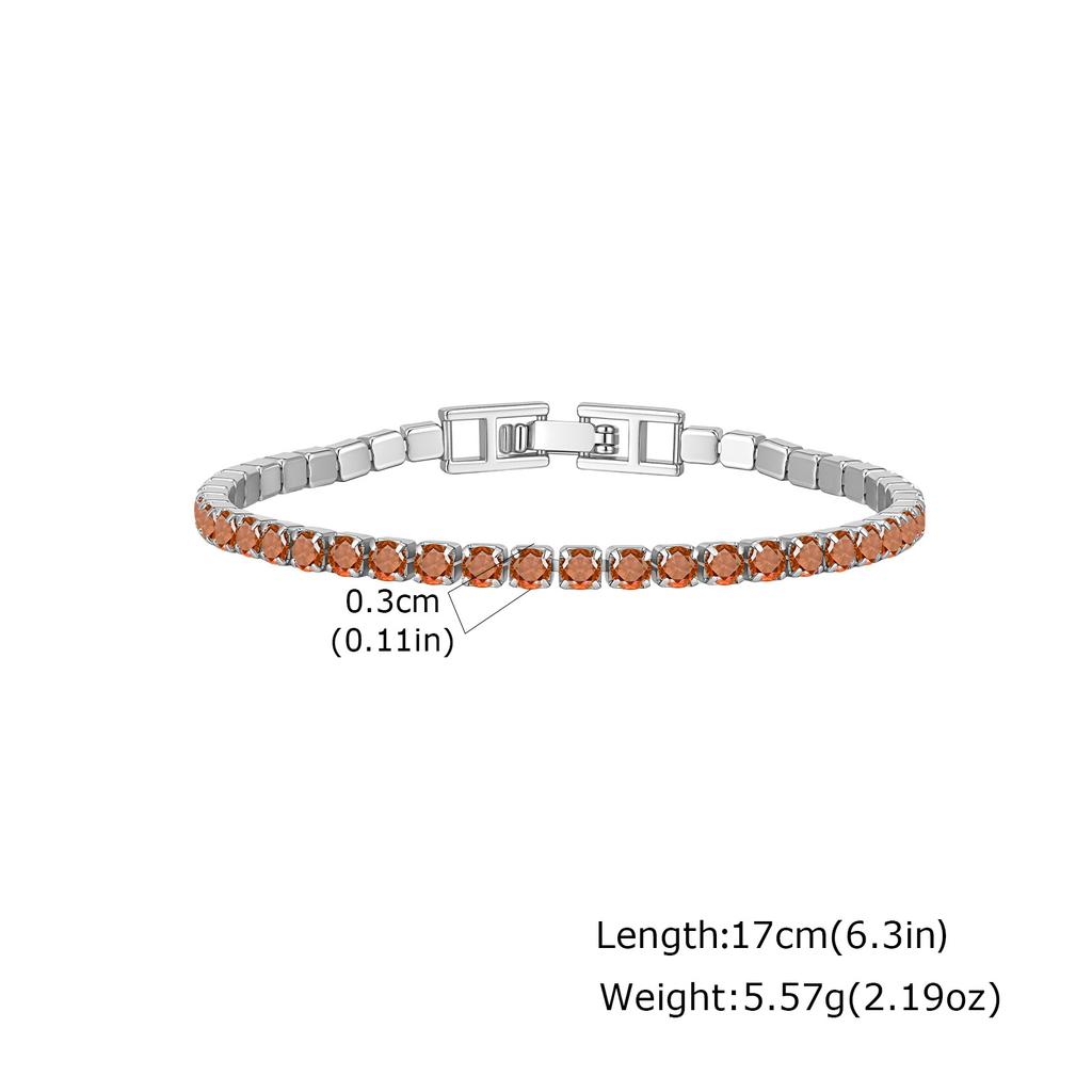 Adjustable Colorful Crystal Tennis Bracelet for Women High Quality 3mm Cubic Zircon Chain Bracelets Luxury Fashion Jewelry Gift