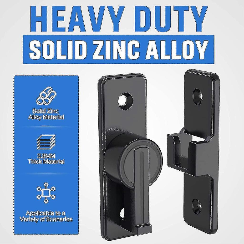 90 Degree Heavy Duty Door Latch Flip Latch Security Deadbolt Sliding Barn Door Lock Hardware, Latch for Garden, Bathroom, Outdoor, Garage