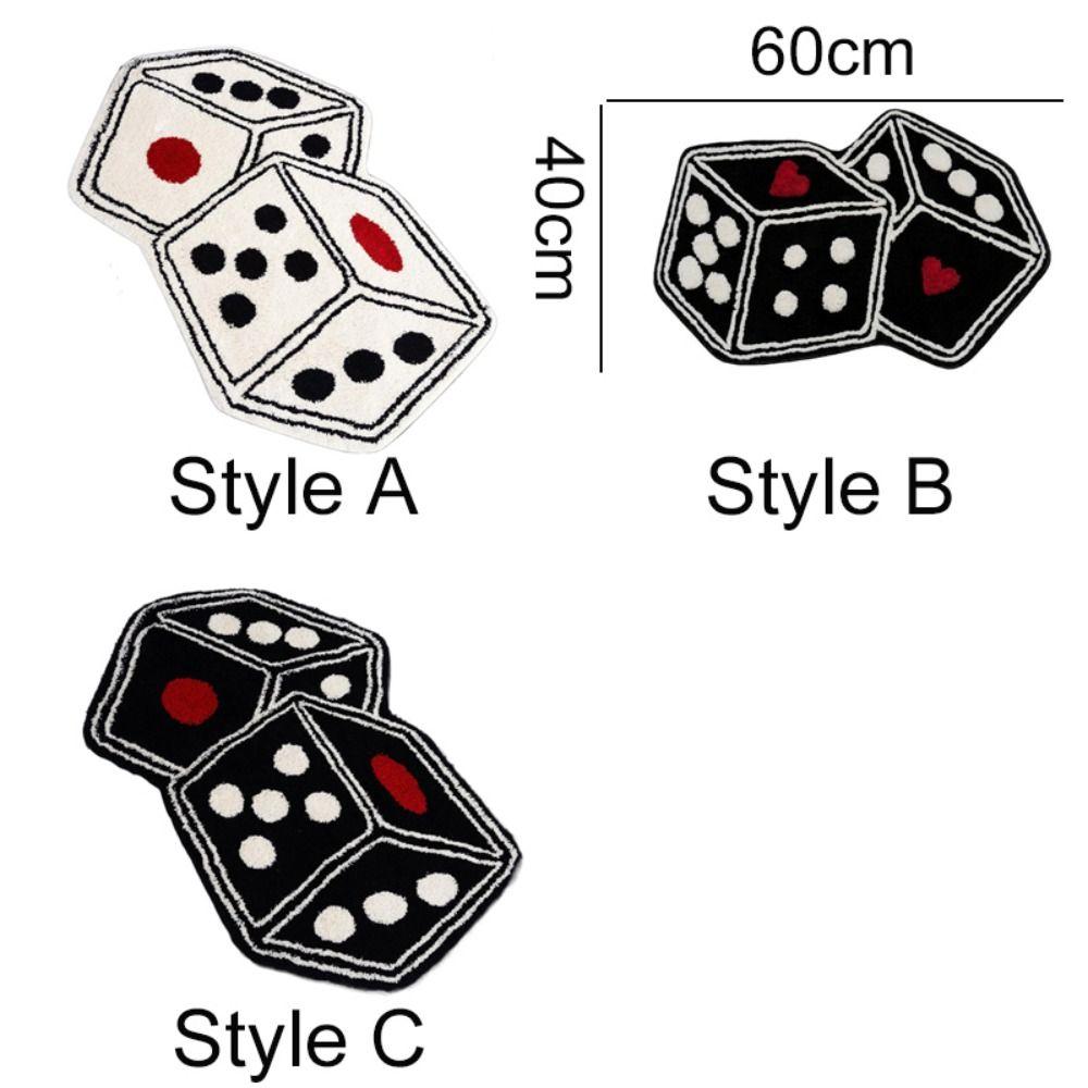 Dice Shaped Imitation Cashmere Carpet Anti-slip Floor Rug Entrance Carpet Floor Mat  Bedroom