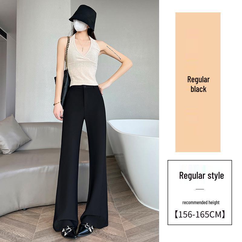 

Women s Black Micro Flare High Waist Pants - Spring/Summer 2026 Slimming Stretch Bodycon Fashion Suit Pants Medium