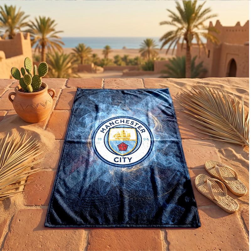 Asciugamano da Spiaggia Tema Manchester City Morbido Asciugatura Rapida?Asciugamano Asciutto Per Vacanze Estive Al Mare Nuoto
