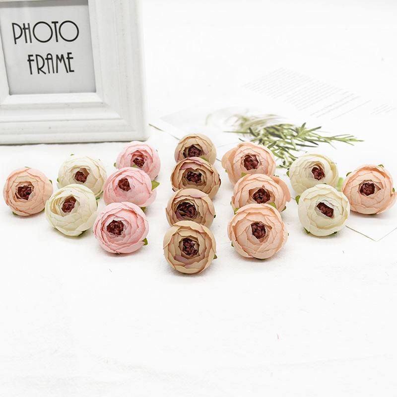 Artificial Flowers for Wedding Silk Roses Tea Bud Festival Wreaths Home Decor Table Diy Scrapbooking Background Wall Fake Plants