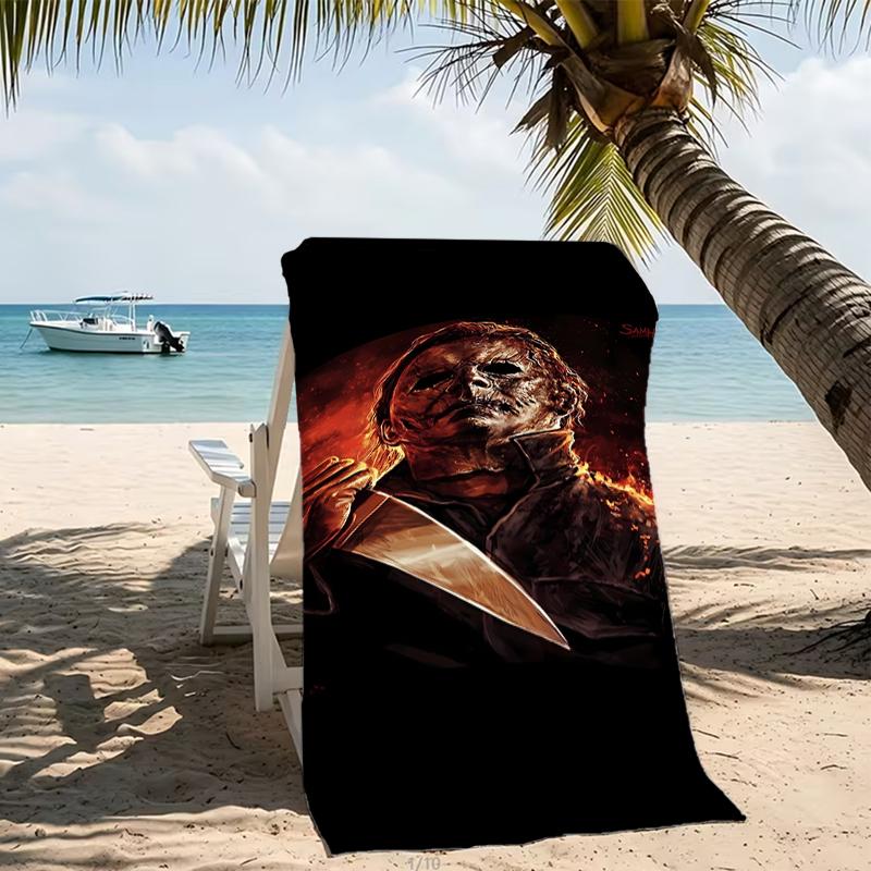 Beach Towel with The Revenge of Michael Myers Pattern - soft,absorbent,machine washable Lightweight&Modern,swimming,Travel Essentials