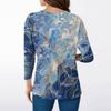 Women's Tops Three-quarter Sleeve Shirt V-neck Loose Casual Shirt Print T-shirt