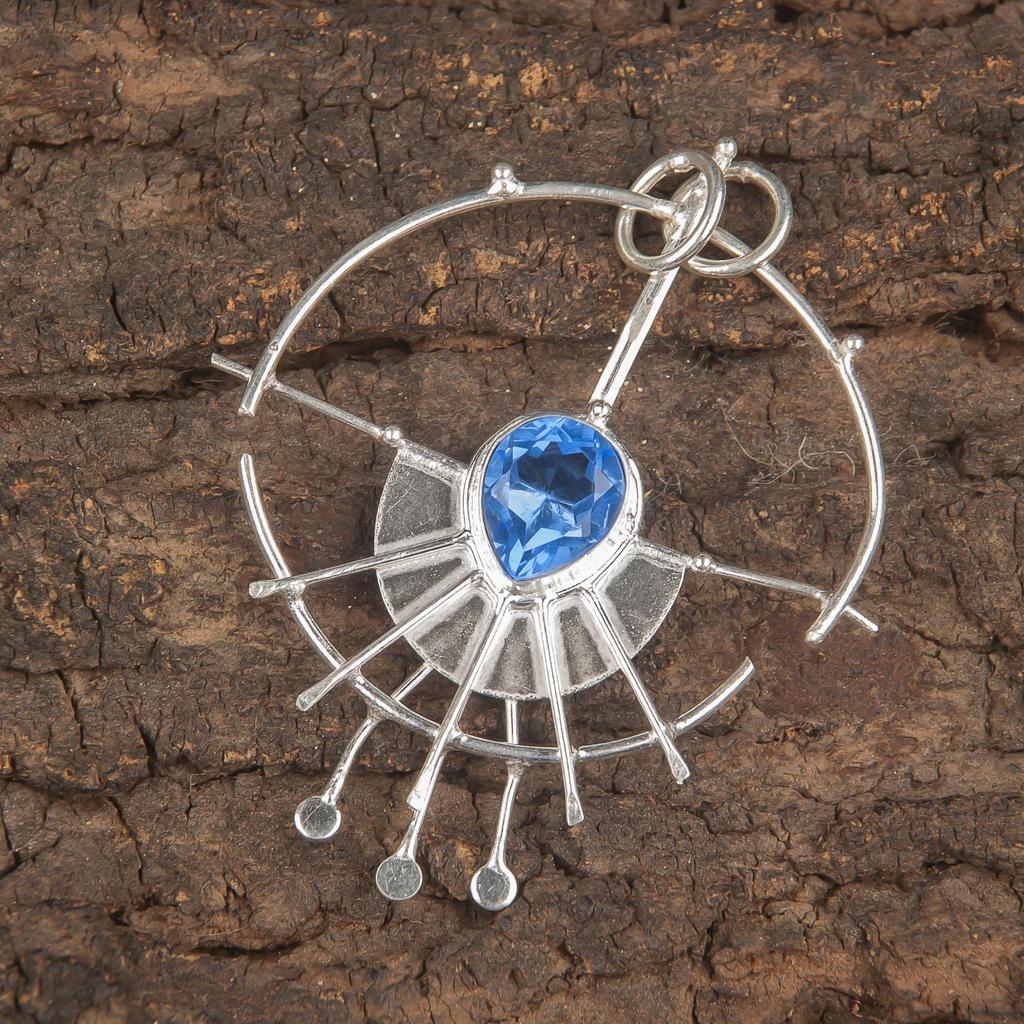 Tanzanite Handmade Gemstone Pendant, 925 Solid Sterling Silver Pendant Antique Jewelry, Pendant For Engagement Gift
